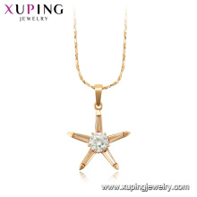 44973 Xuping ювелирные изделия 18k позолоченные форме звезды кулон ожерелья драгоценных камней 